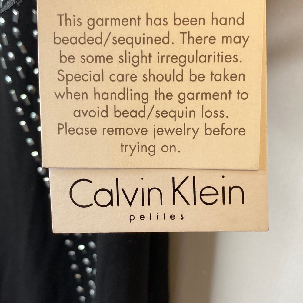 Calvin Klein Black Silver Studded Bodycon Mini Dress Women's 8 Petite 8P NEW - Picture 11 of 12
